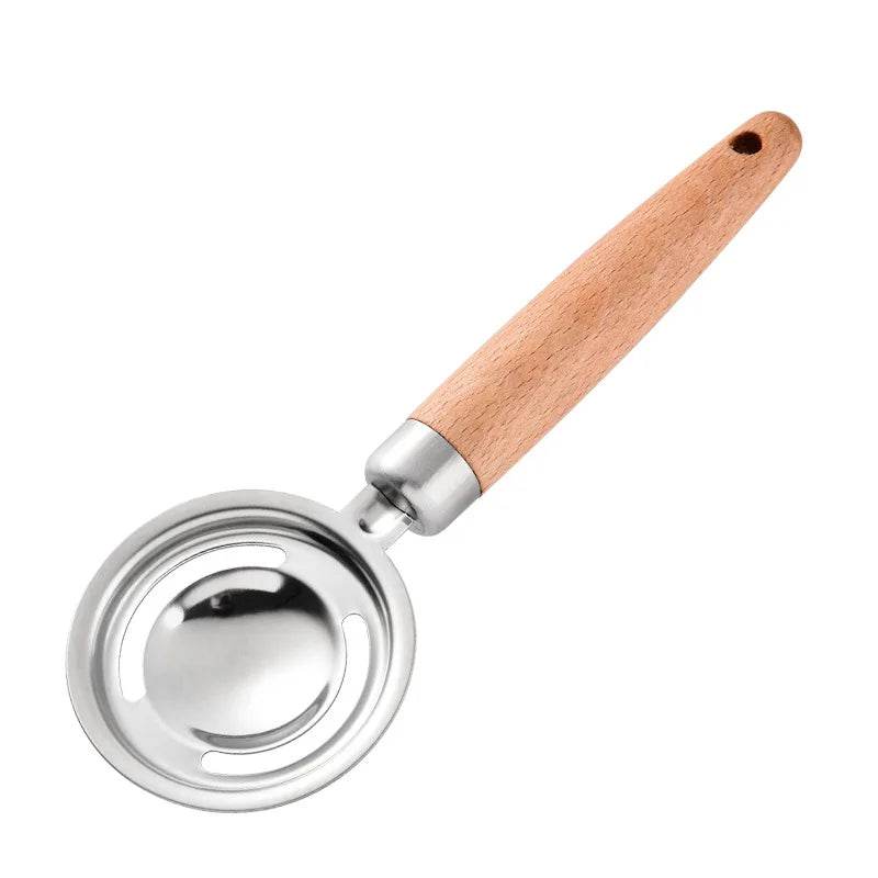 Batedor de Ovos em Aço Inoxidável com Cabo de Madeira - Haustter - Haustter