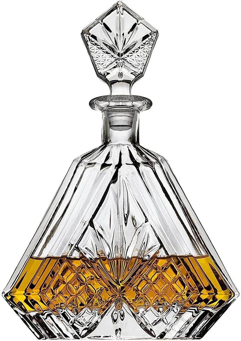 Decantador de Whiskey de Vidro, Estilo Prisma Triangular de Luxo Maestoso, para Licor, Scotch e Bourbon - Haustter - Haustter