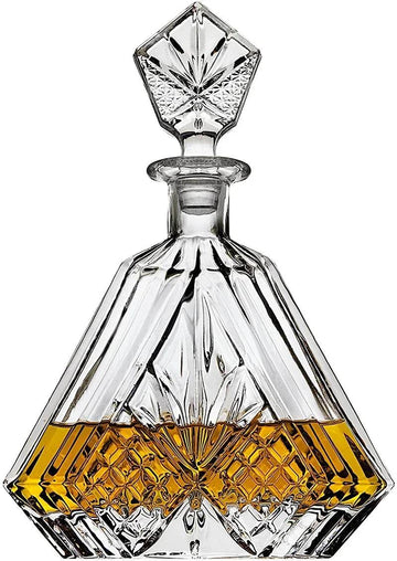 Decantador de Whiskey de Vidro, Estilo Prisma Triangular de Luxo Maestoso, para Licor, Scotch e Bourbon - Haustter - Haustter