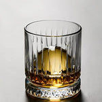 Copo de Whiskey de Vidro Transparente, Listras Verticais, 230ml - Haustter - Haustter
