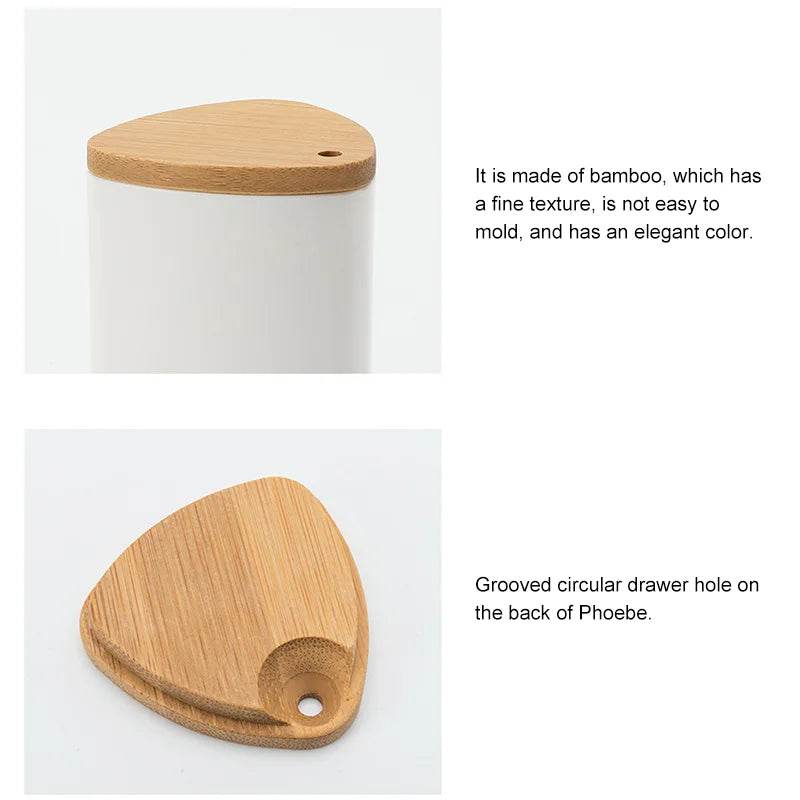 Porta Palitos de Dente com Tampa de Bambu - Haustter - Haustter