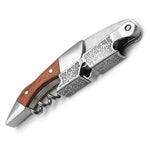 Saca-Rolhas Sommelier com Cabo de Madeira e Dobradiça Dupla em Aço Inoxidável | Haustter