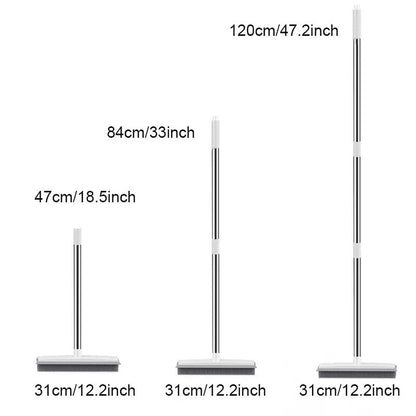 Vassoura de Borracha 2 em 1 com Rodo Integrado, Removedor de Pelos de Animais, Ideal para Carpete e Piso de Madeira - Haustter