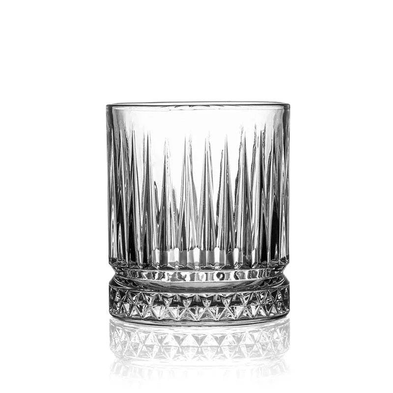 Copo de Whiskey de Vidro Transparente, Listras Verticais, 230ml - Haustter - Haustter