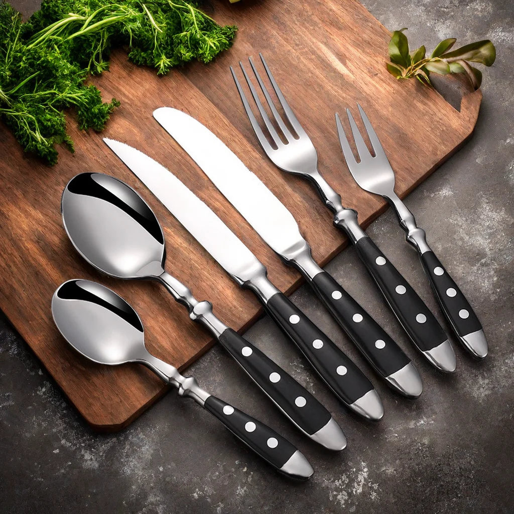 Conjunto de Talheres de Aço Inox Polido Estilo Clássico | Haustter