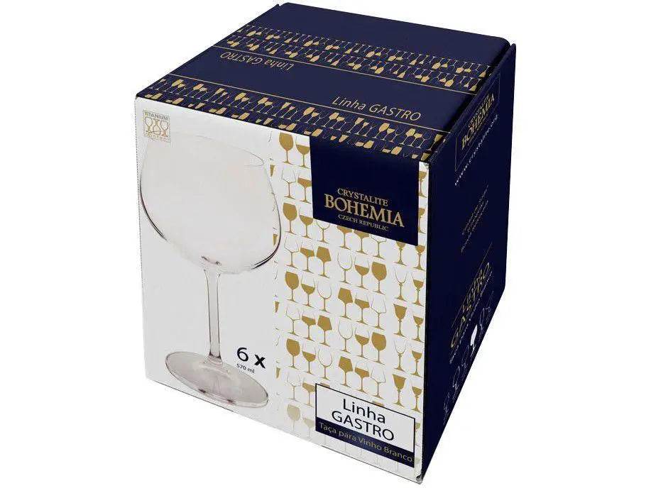 Jogo de Taças Bungund 6 Peças 570ml - Cristal Ecológico Bohemia Gastro | Haustter - Haustter