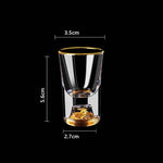 Copo Luxuoso com Pepita Dourada para Vodka, Sake, Shochu, Bar, Xícara de Licores, Presentes de Alto Padrão, Bebidas Fortes - Haustter - Haustter