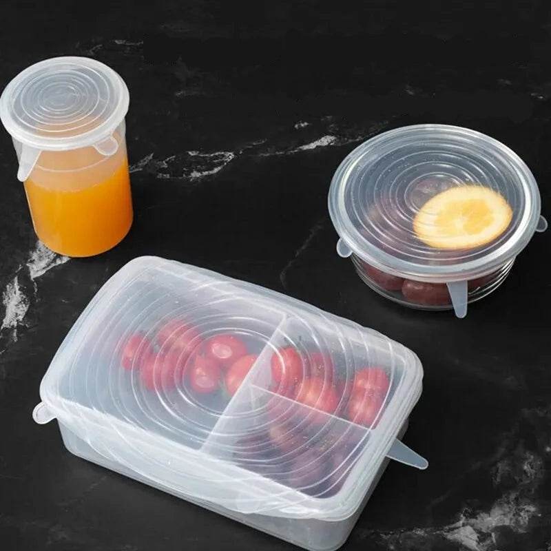 6 Tampas de Silicone Conjunto para Recipientes em Diversos Formatos - Haustter - Haustter