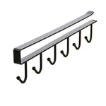 Suporte Multifuncional para Xícaras com 6 Ganchos - Preto e Branco - Prateleira Organizadora de Utensílios de Cozinha e Armário - Haustter - Haustter