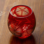 Copo de Vidro Lapidado Vermelho - Haustter - Haustter