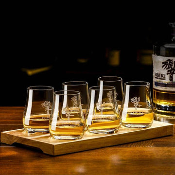Copos de Whisky Ovalados com Bandeja de Madeira - Haustter - Haustter