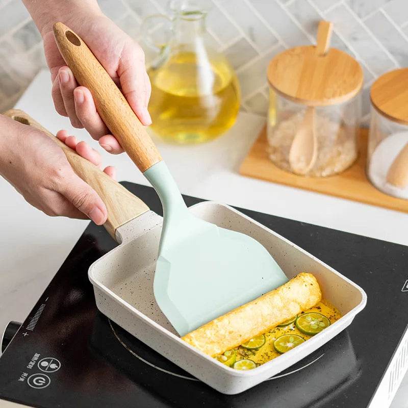 Espátula de Silicone com Cabo de Madeira - Haustter - Haustter