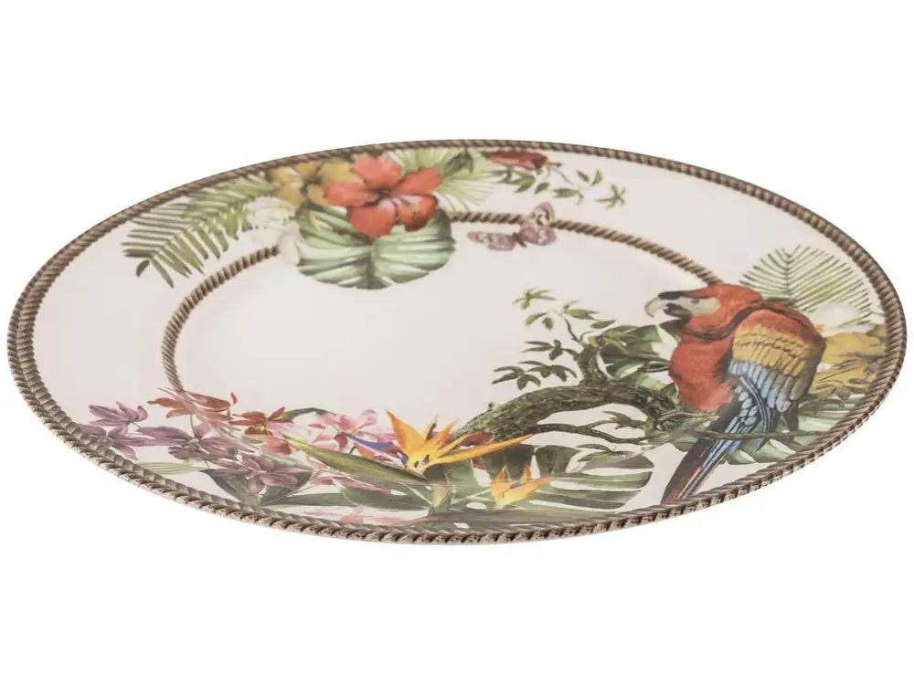 Conjunto de Jantar e Chá 20 Peças - Estampa Tropical Branco e Verde | Haustter - Haustter