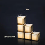 Cubos de Gelo de Aço Inoxidável Dourado e Prateado para Drinks sem Diluição | Haustter