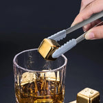 Cubos de Gelo de Aço Inoxidável Dourado e Prateado para Drinks sem Diluição | Haustter