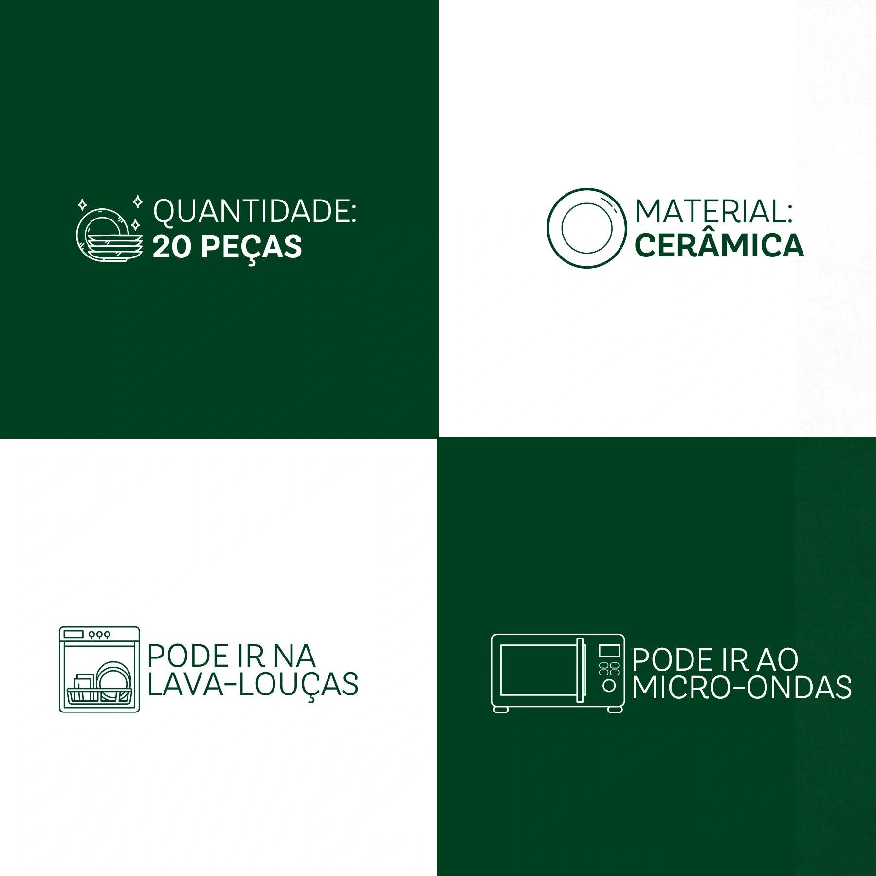 Aparelho de Jantar Biona 20 Peças - Cerâmica Branco e Azul | Haustter - Haustter