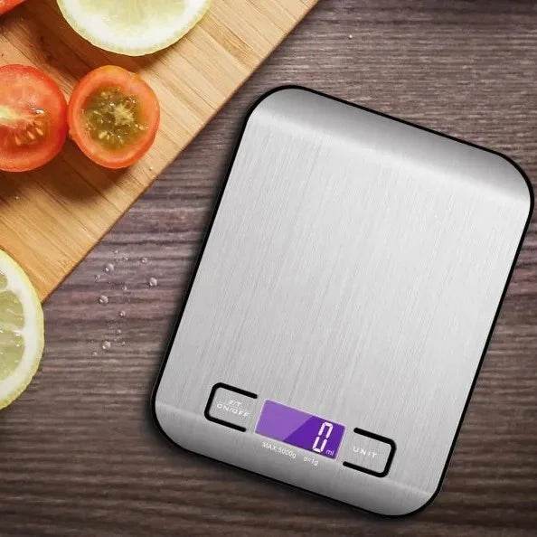 Balança Digital Portátil de Cozinha em Aço Inoxidável - 5/10KG com Tela LED para Alimentos, Joias e Panificação - Haustter - Haustter