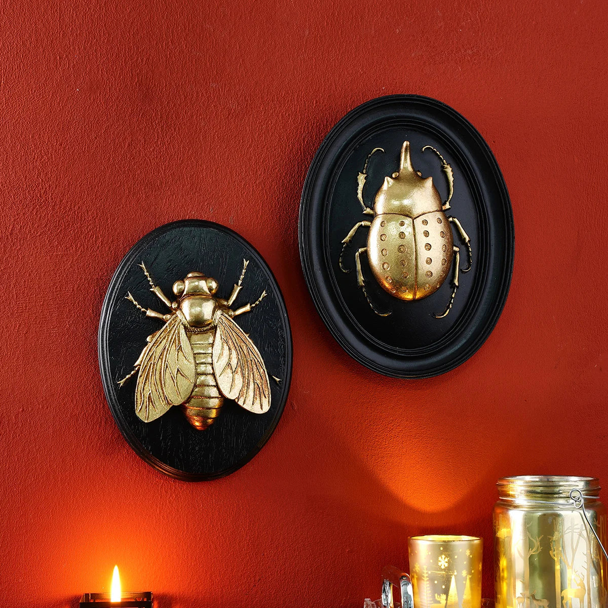Besouro em Resina Dourada para Decoração