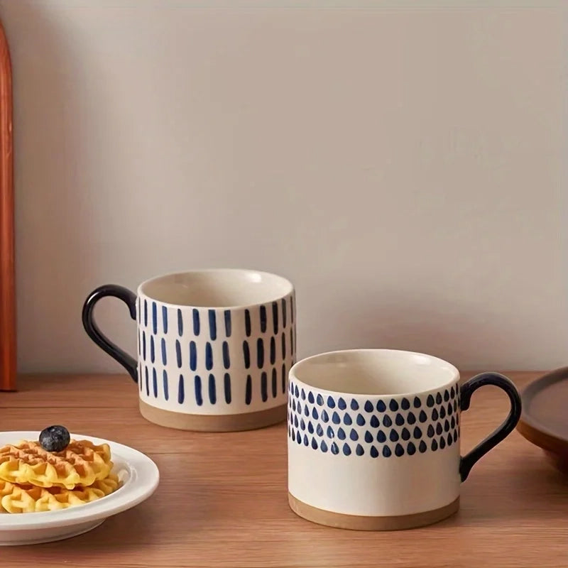 Caneca Cerâmica Estampa Azul 450ml