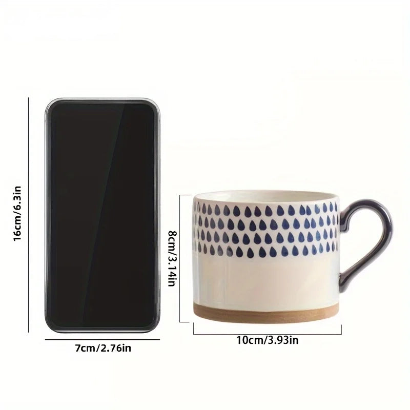 Caneca Cerâmica Estampa Azul 450ml