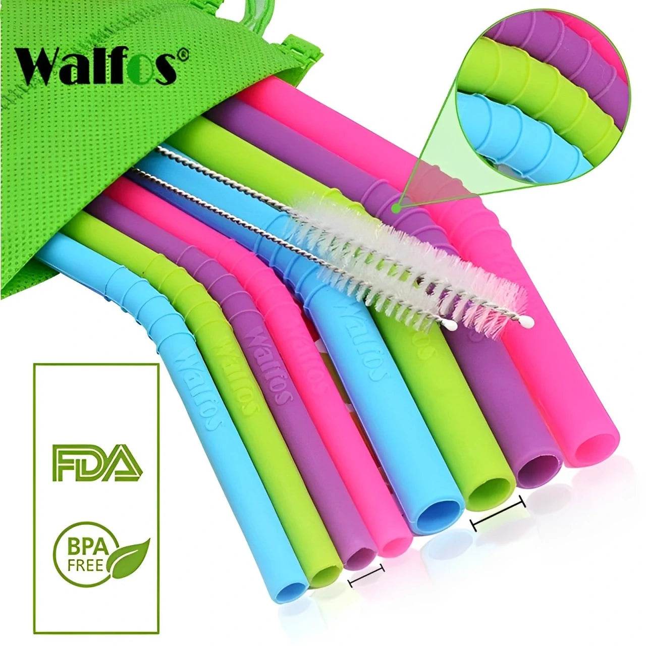 Canudos de Silicone Reutilizáveis Walfos - Haustter - Haustter