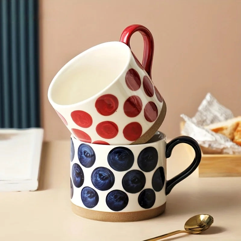 Caneca Cerâmica Bolinhas 300ml