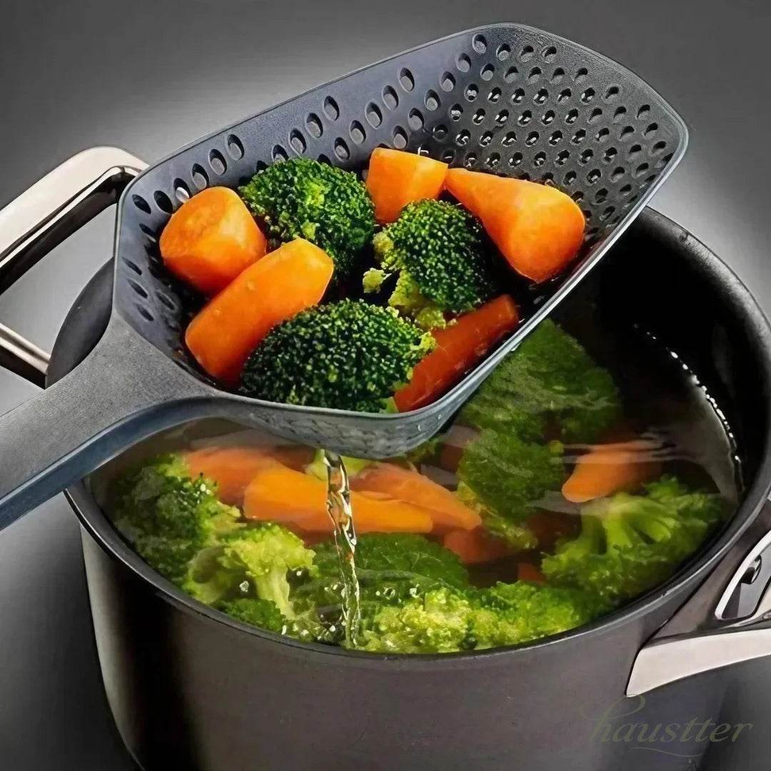 Colher Coador Portátil para Frituras e Vegetais Cozidos - Escorredor e Separador de Caldos - Haustter - Haustter