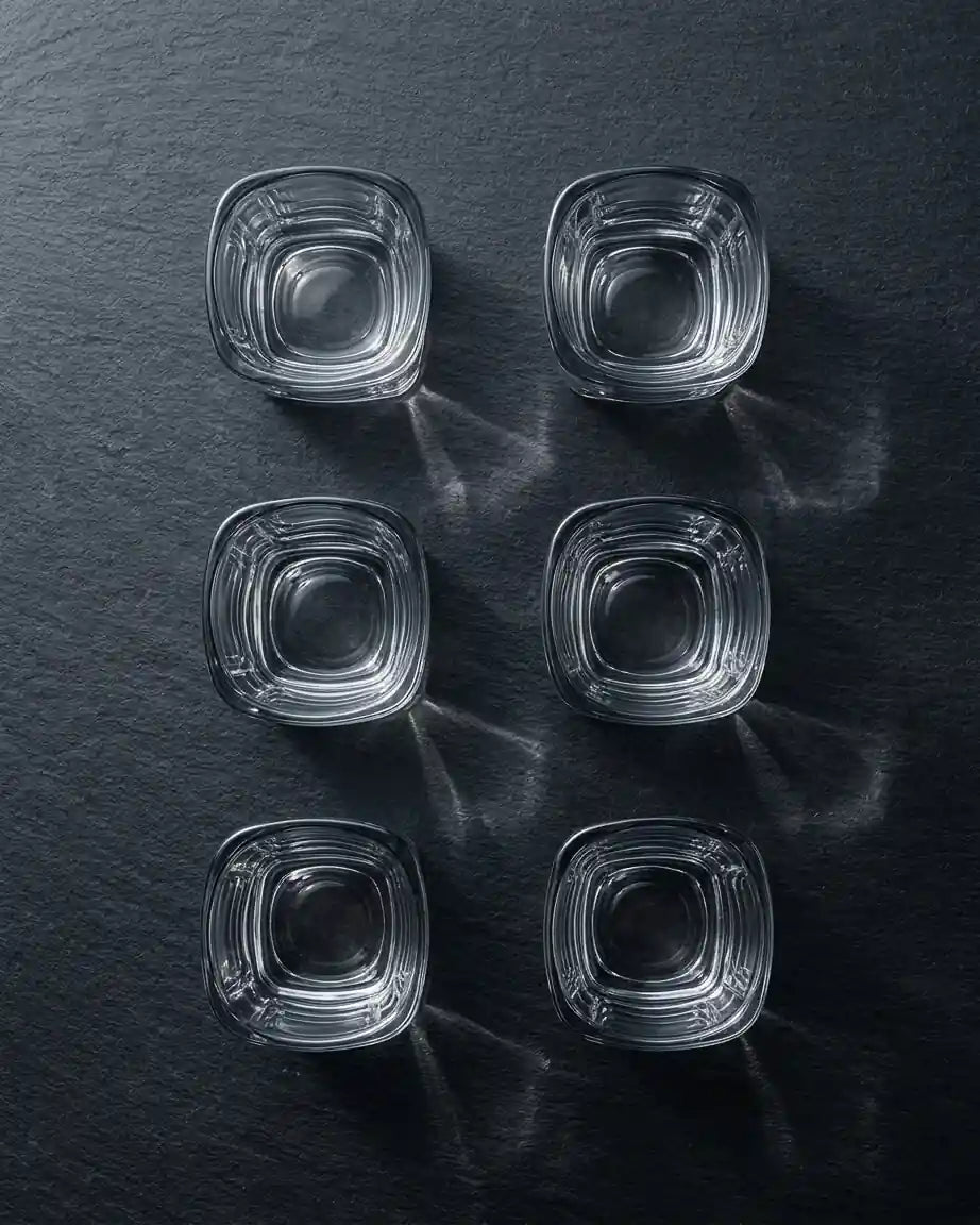 6 Copos de Whisky e Tequila Quadrados - Vidro Grosso Premium