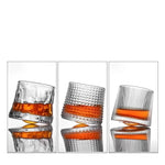 3 Copos de Whisky Giratórios Listras Verticais, Orgânicos e Multi Prismas, Conjunto - Haustter - Haustter