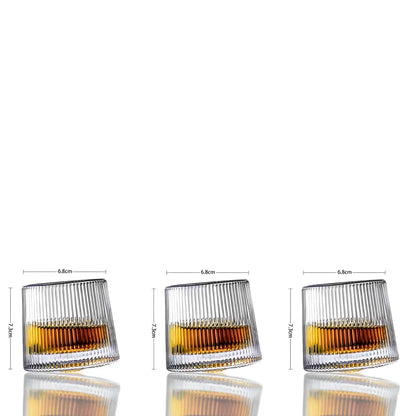 Copos de Whisky Giratórios Linhas Verticais, Conjunto - Haustter