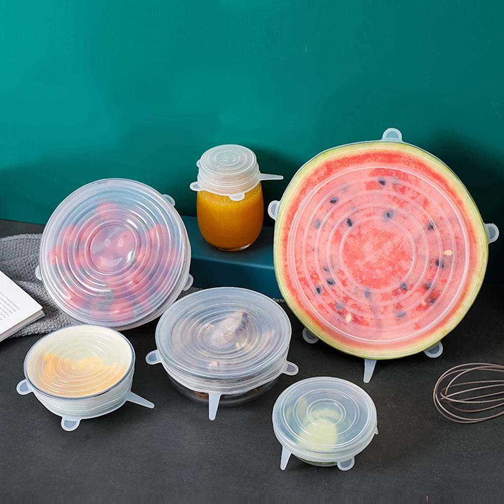 6 Tampas de Silicone Conjunto para Recipientes em Diversos Formatos - Haustter - Haustter