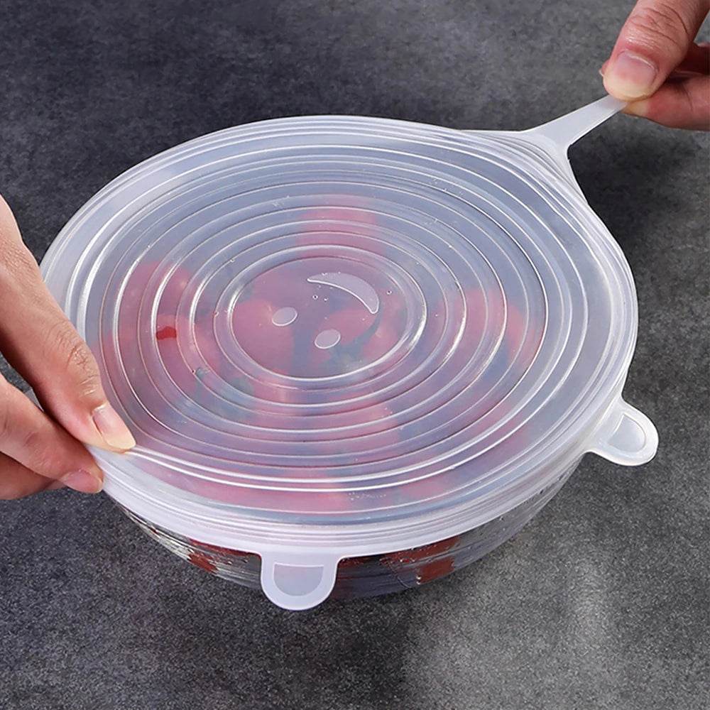 6 Tampas de Silicone Conjunto para Recipientes em Diversos Formatos - Haustter - Haustter