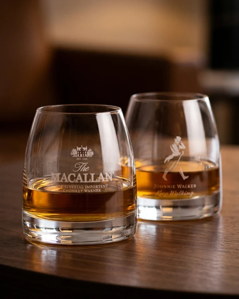 Copos Macallan e Walker para Whisky