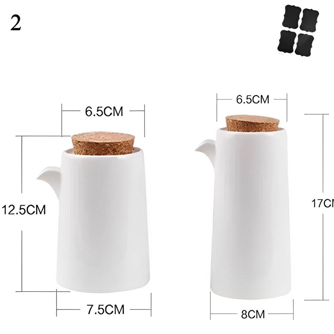 Conjunto de Potes de Cerâmica para Óleo, Vinagre e Molho de Soja - Haustter - Haustter