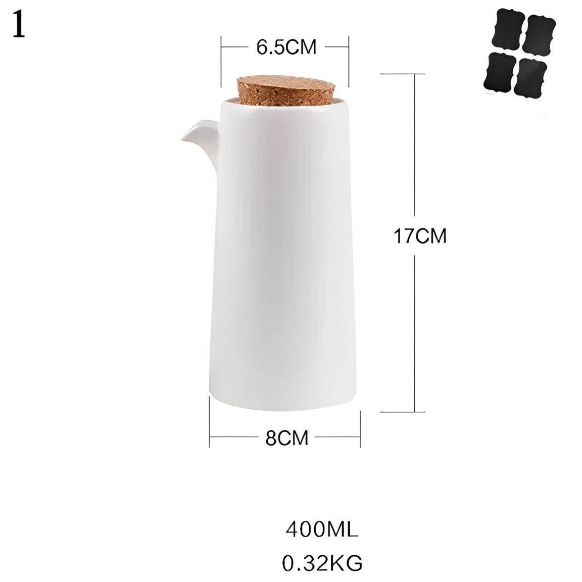 Conjunto de Potes de Cerâmica para Óleo, Vinagre e Molho de Soja - Haustter - Haustter