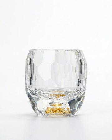 Copo Barril Diamante Luxo com Fragmentos Dourados 60ml
