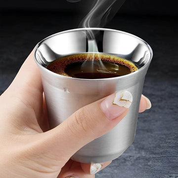 Copo de Café de Aço Inoxidável de Parede Dupla - Haustter - Haustter