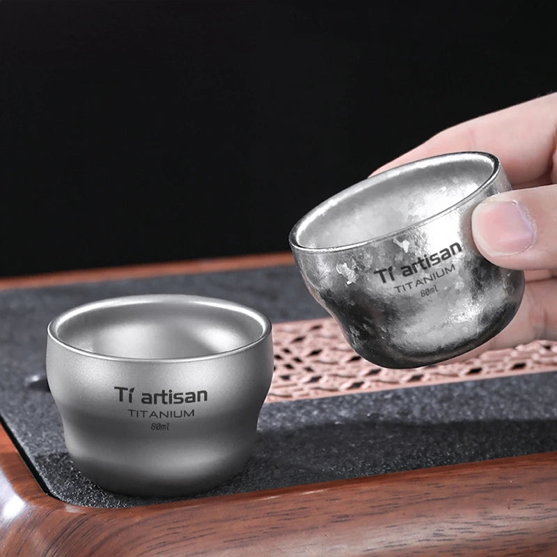 Copo de chá 80 ml em titânio de parede dupla