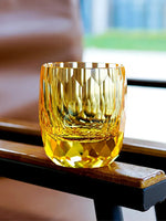 Copo Japonês de Cristal Lapidado com Corte Diamante | Haustter