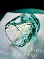 Copo Japonês de Cristal Lapidado com Corte Diamante | Haustter