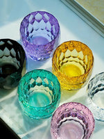 Copo Japonês de Cristal Lapidado com Corte Diamante | Haustter