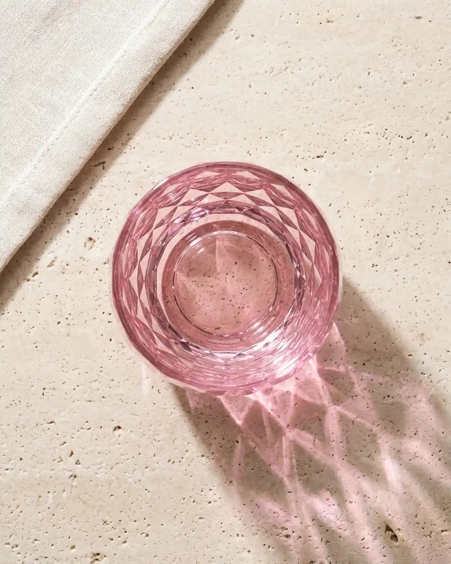 Copo Japonês de Cristal Lapidado com Corte Diamante