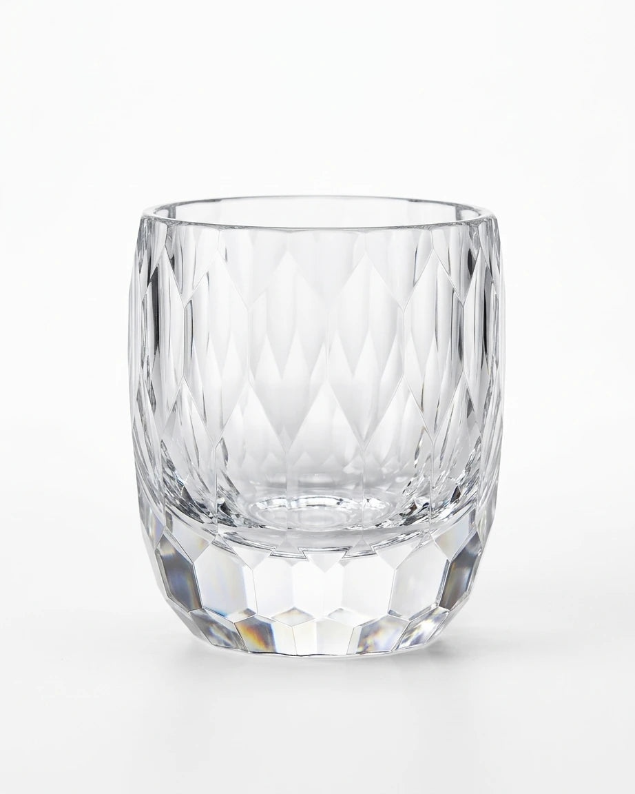 Copo Japonês de Cristal Lapidado com Corte Diamante