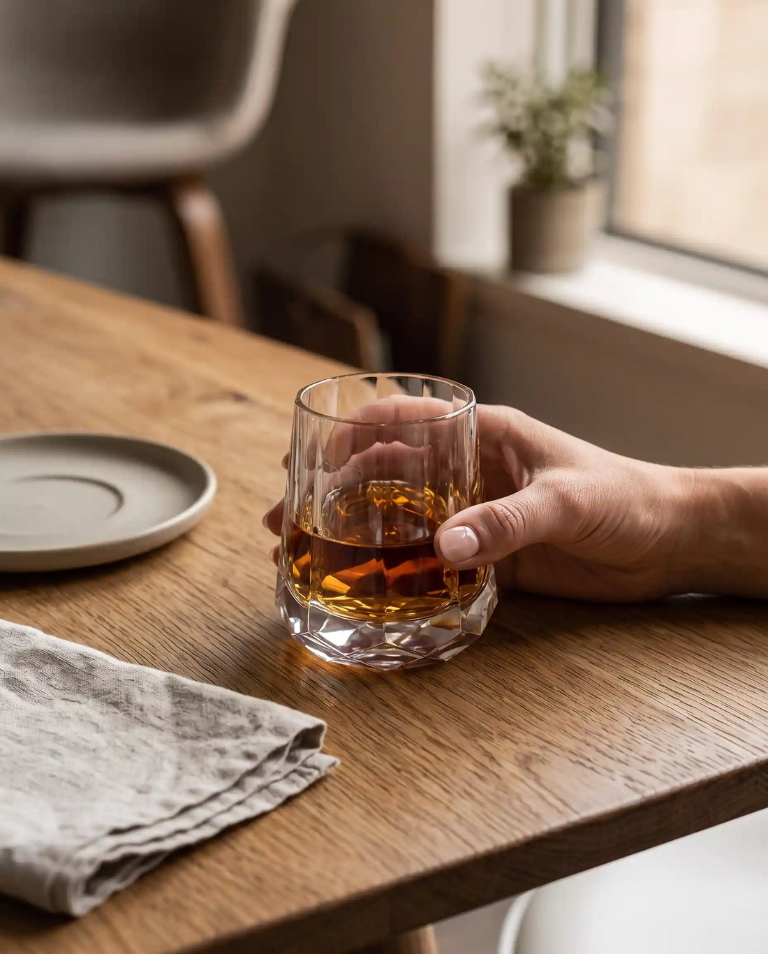 Copo de Cristal Lapidado para Whisky Zeus