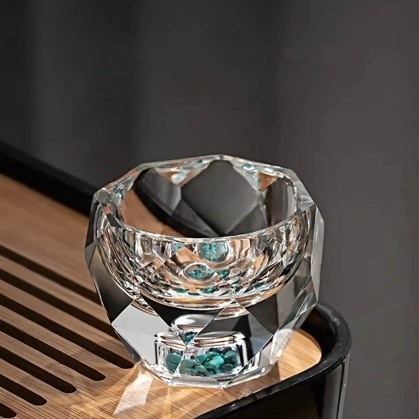 Copo Crystal Nobre 50ml – Talhado como Diamante e Fragmentos Dourados | Haustter - Haustter