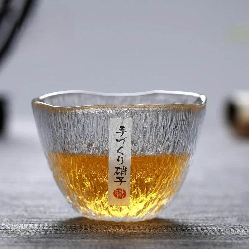 Copo de Vidro Japonês com Padrão Glacial - Haustter - Haustter