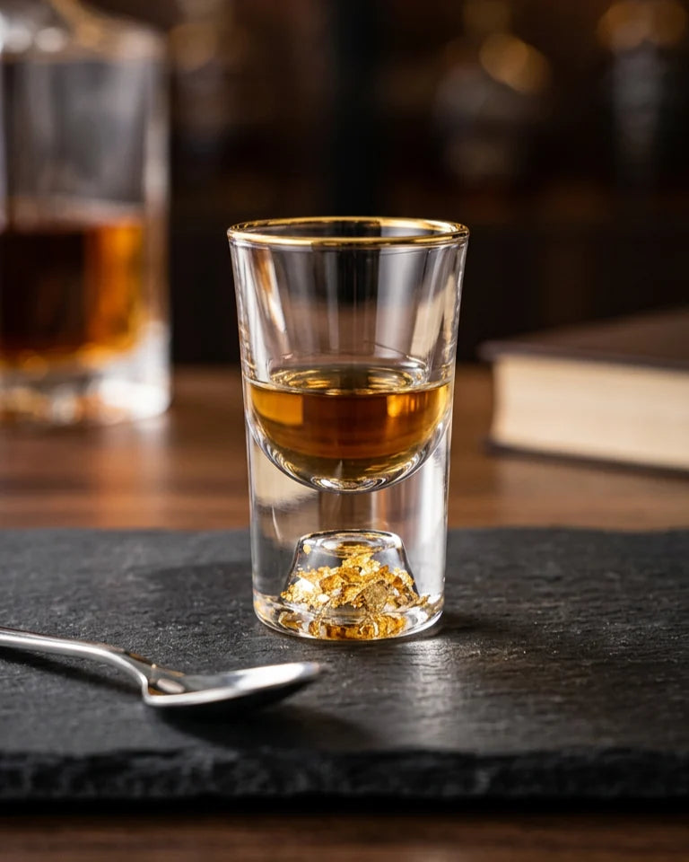 Copo Luxuoso com Pepita Dourada para Vodka, Sake, Shochu, Bar, Xícara de Licores, Presentes de Alto Padrão, Bebidas Fortes