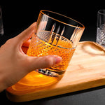 Copo de Whiskey Europeu Luxo Dourado - Arte em Vidro Feito à Mão | Haustter - Haustter