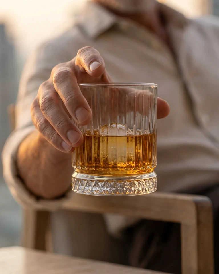 Copo para Whisky em Vidro Canelado 230ml