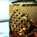 Copo de Whisky Edo Kiriko com Cristais Âmbar - Haustter - Haustter
